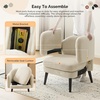 image:imageVINGLI 303 Wide Modern Barrel Accent Armchair with Track Armrest Solid Wooden Legs Comfy Upholstered Club Chair Round Single Home Sofa for Living Room Bedroom Reading Room Corduroy GreyBeige