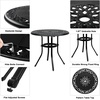 image:imageVINGLI 32 Inch Outdoor Patio Table with Umbrella Hole Cast Aluminum Round Patio Dining Table Bistro Table for Backyard Garden Patio Porch BronzeBlack