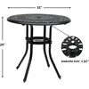 image:imageVINGLI 32 Inch Outdoor Patio Table with Umbrella Hole Cast Aluminum Round Patio Dining Table Bistro Table for Backyard Garden Patio Porch BronzeBlack