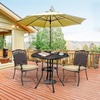 image:imageVINGLI 32 Inch Outdoor Patio Table with Umbrella Hole Cast Aluminum Round Patio Dining Table Bistro Table for Backyard Garden Patio Porch BronzeBronze