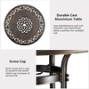 image:imageVINGLI 32 Inch Outdoor Patio Table with Umbrella Hole Cast Aluminum Round Patio Dining Table Bistro Table for Backyard Garden Patio Porch BronzeBronze