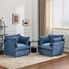 image:imageVINGLI 34 Width Oversized Accent Chairs Set of 2 Navy Sofa Reading Chair Upholstered Armchair Soft Chenille Fabric Living Room Chairs Sofa for Bedroom Home Office Play RoomNavy Blue