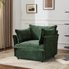 image:imageVINGLI 34 Width Oversized Accent Chairs Set of 2 Navy Sofa Reading Chair Upholstered Armchair Soft Chenille Fabric Living Room Chairs Sofa for Bedroom Home Office Play RoomGreen