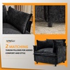 image:imageVINGLI 34 Width Oversized Accent Chairs Set of 2 Navy Sofa Reading Chair Upholstered Armchair Soft Chenille Fabric Living Room Chairs Sofa for Bedroom Home Office Play RoomBlack