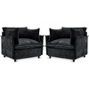 image:imageVINGLI 34 Width Oversized Accent Chairs Set of 2 Navy Sofa Reading Chair Upholstered Armchair Soft Chenille Fabric Living Room Chairs Sofa for Bedroom Home Office Play RoomBlack