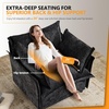 image:imageVINGLI 34 Width Oversized Accent Chairs Set of 2 Navy Sofa Reading Chair Upholstered Armchair Soft Chenille Fabric Living Room Chairs Sofa for Bedroom Home Office Play RoomBlack