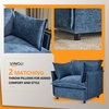 image:imageVINGLI 34 Width Oversized Accent Chairs Set of 2 Navy Sofa Reading Chair Upholstered Armchair Soft Chenille Fabric Living Room Chairs Sofa for Bedroom Home Office Play RoomNavy Blue
