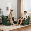 image:imageVINGLI 34 Width Oversized Accent Chairs Set of 2 Navy Sofa Reading Chair Upholstered Armchair Soft Chenille Fabric Living Room Chairs Sofa for Bedroom Home Office Play RoomGreen