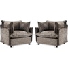 image:imageVINGLI 34 Width Oversized Accent Chairs Set of 2 Navy Sofa Reading Chair Upholstered Armchair Soft Chenille Fabric Living Room Chairs Sofa for Bedroom Home Office Play RoomTaupe