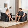 image:imageVINGLI 34 Width Oversized Accent Chairs Set of 2 Navy Sofa Reading Chair Upholstered Armchair Soft Chenille Fabric Living Room Chairs Sofa for Bedroom Home Office Play RoomBlack