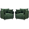 image:imageVINGLI 34 Width Oversized Accent Chairs Set of 2 Navy Sofa Reading Chair Upholstered Armchair Soft Chenille Fabric Living Room Chairs Sofa for Bedroom Home Office Play RoomGreen