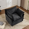 image:imageVINGLI 34 Width Oversized Accent Chairs Set of 2 Navy Sofa Reading Chair Upholstered Armchair Soft Chenille Fabric Living Room Chairs Sofa for Bedroom Home Office Play RoomBlack