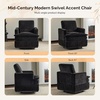 image:imageVINGLI 360 Swivel MidCentury Modern Accent Armchairs Set of 2 with DoubleLayer Seat Cushions Comfy Single Square Sofa Upholstered Club Chairs for Living RoomBedroom Reading room Chenille Black