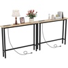 image:imageVINGLI 39 Console Table with Charging Station 59 Narrow Sofa Table Behind Couch Entryway Table with Power Outlet amp 49 Ft Extension Cord amp Adjustable Feet for Living Room Hallway OakOak