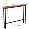 image:imageVINGLI 39 Console Table with Charging Station 59 Narrow Sofa Table Behind Couch Entryway Table with Power Outlet amp 49 Ft Extension Cord amp Adjustable Feet for Living Room Hallway OakRustic Brown