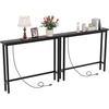 image:imageVINGLI 39 Console Table with Charging Station 59 Narrow Sofa Table Behind Couch Entryway Table with Power Outlet amp 49 Ft Extension Cord amp Adjustable Feet for Living Room Hallway OakBlack