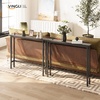 image:imageVINGLI 39 Console Table with Charging Station 59 Narrow Sofa Table Behind Couch Entryway Table with Power Outlet amp 49 Ft Extension Cord amp Adjustable Feet for Living Room Hallway OakBlack