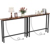 image:imageVINGLI 39 Console Table with Charging Station 59 Narrow Sofa Table Behind Couch Entryway Table with Power Outlet amp 49 Ft Extension Cord amp Adjustable Feet for Living Room Hallway OakRustic Brown