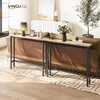 image:imageVINGLI 39 Console Table with Charging Station 59 Narrow Sofa Table Behind Couch Entryway Table with Power Outlet amp 49 Ft Extension Cord amp Adjustable Feet for Living Room Hallway OakOak