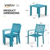 image:imageVINGLI 3Piece Outdoor Bistro Set Stackable Modern Metal Steel Table and Chairs with RustResistant Coating Small Patio Furniture Conversation Set for Porch Deck Balcony Garden BlueBlue