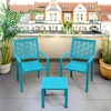 image:imageVINGLI 3Piece Outdoor Bistro Set Stackable Modern Metal Steel Table and Chairs with RustResistant Coating Small Patio Furniture Conversation Set for Porch Deck Balcony Garden BlueBlue