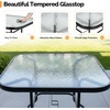 image:imageVINGLI 40 Outdoor Dining Table with Umbrella Hole All Weather Round Patio Table Waterwave Tempered Glass Top and Metal Frame for Garden Porch Balcony YardSquare