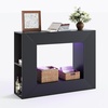 image:imageVINGLI 43 Fluted Console Table with Storage and Lights Small Wood Entryway Table with Shelves Narrow Sofa Table Behind Couch for Living Room Entrance Foyer Hallway BlackBlack