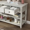 image:imageVINGLI 47 Console Table Entryway Table with 3 Drawers amp 2 Storage Shelves Narrow Sofa Table Behind Couch Console Tables for Living Room Entrance Foyer Hallway Office GreyWhite