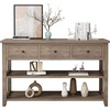 image:imageVINGLI 47 Console Table Entryway Table with 3 Drawers amp 2 Storage Shelves Narrow Sofa Table Behind Couch Console Tables for Living Room Entrance Foyer Hallway Office GreyGrey