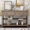 image:imageVINGLI 47 Console Table Entryway Table with 3 Drawers amp 2 Storage Shelves Narrow Sofa Table Behind Couch Console Tables for Living Room Entrance Foyer Hallway Office GreyGrey