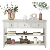 image:imageVINGLI 47 Console Table Entryway Table with 3 Drawers amp 2 Storage Shelves Narrow Sofa Table Behind Couch Console Tables for Living Room Entrance Foyer Hallway Office GreyWhite