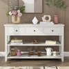 image:imageVINGLI 47 Console Table Entryway Table with 3 Drawers amp 2 Storage Shelves Narrow Sofa Table Behind Couch Console Tables for Living Room Entrance Foyer Hallway Office GreyWhite