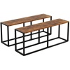 image:imageVINGLI 472 Inch Indoor Outdoor Bench Charcoal Gray Dining amp Patio Bench with Heavy Duty Metal Frame Backless Seating Bench for Dining Room Garden Porch Balcony amp EntrywayBrown