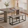 image:imageVINGLI 472 Inch Indoor Outdoor Bench Charcoal Gray Dining amp Patio Bench with Heavy Duty Metal Frame Backless Seating Bench for Dining Room Garden Porch Balcony amp EntrywayGrey
