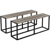 image:imageVINGLI 472 Inch Indoor Outdoor Bench Charcoal Gray Dining amp Patio Bench with Heavy Duty Metal Frame Backless Seating Bench for Dining Room Garden Porch Balcony amp EntrywayGrey