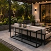 image:imageVINGLI 472 Inch Indoor Outdoor Bench Charcoal Gray Dining amp Patio Bench with Heavy Duty Metal Frame Backless Seating Bench for Dining Room Garden Porch Balcony amp EntrywayGrey