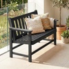 image:imageVINGLI 49in HDPE Outdoor Bench with Backrest and Armrests 2Person Weatherproof Patio Bench Heavy Duty 600 lbs Capacity Low Maintenance Garden Benches for Porch Backyard Poolside Park BlackBlack