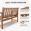 image:imageVINGLI 49in HDPE Outdoor Bench with Backrest and Armrests 2Person Weatherproof Patio Bench Heavy Duty 600 lbs Capacity Low Maintenance Garden Benches for Porch Backyard Poolside Park BlackTeak