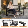 image:imageVINGLI 49in HDPE Outdoor Bench with Backrest and Armrests 2Person Weatherproof Patio Bench Heavy Duty 600 lbs Capacity Low Maintenance Garden Benches for Porch Backyard Poolside Park BlackBlack