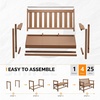 image:imageVINGLI 49in HDPE Outdoor Bench with Backrest and Armrests 2Person Weatherproof Patio Bench Heavy Duty 600 lbs Capacity Low Maintenance Garden Benches for Porch Backyard Poolside Park BlackTeak