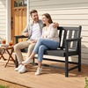 image:imageVINGLI 49in HDPE Outdoor Bench with Backrest and Armrests 2Person Weatherproof Patio Bench Heavy Duty 600 lbs Capacity Low Maintenance Garden Benches for Porch Backyard Poolside Park BlackBlack