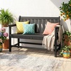 image:imageVINGLI 49in HDPE Outdoor Bench with Backrest and Armrests 2Person Weatherproof Patio Bench Heavy Duty 600 lbs Capacity Low Maintenance Garden Benches for Porch Backyard Poolside Park BlackBlack