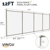 image:imageVINGLI 4ft High Pool Fence for Inground and Above Ground Pools Removable Mesh Safety Fencing with SelfClosing Gate HeavyDuty Protective Barrier for Garden amp Backyard  Gray 48 FT12 FT