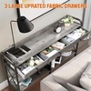 image:imageVINGLI 55 Entryway Table with Charging Station Console Table with 3 Drawers Narrow Sofa Table with 2 Tiers Entry Table with Baffle for Entryway Hallway Living Room Behind Couch GreyGrey
