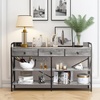 image:imageVINGLI 55 Entryway Table with Charging Station Console Table with 3 Drawers Narrow Sofa Table with 2 Tiers Entry Table with Baffle for Entryway Hallway Living Room Behind Couch GreyGrey
