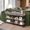 image:imageVINGLI 55 Entryway Table with Charging Station Console Table with 3 Drawers Narrow Sofa Table with 2 Tiers Entry Table with Baffle for Entryway Hallway Living Room Behind Couch GreyGrey