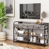 image:imageVINGLI 55 Entryway Table with Charging Station Console Table with 3 Drawers Narrow Sofa Table with 2 Tiers Entry Table with Baffle for Entryway Hallway Living Room Behind Couch GreyGrey