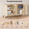 image:imageVINGLI 55 Fluted TV Stand for 65 Inch TV Entertainment Center with Storage Cabinets and 4 Doors Media TV Console Table for Living Room Bedroom Natural Oak