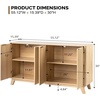 image:imageVINGLI 55 Fluted TV Stand for 65 Inch TV Entertainment Center with Storage Cabinets and 4 Doors Media TV Console Table for Living Room Bedroom Natural Oak