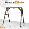 image:imageVINGLI 56FT Porch Swing Frame HeavyDuty 770 LBS Wooden Porch Swing Stand Improved AFrame Swing Stand for 4 FT Swing Bench for Garden Yard Patio Rustic